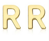 9K YG MINI INITIAL 'R' STUD E/R